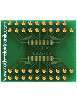 Roth Elektronik - RE933-08 - Laboratory card FR4 Epoxide + chem. Ni/Au TSSOP38 Adapter, RE933-08, Roth Elektronik