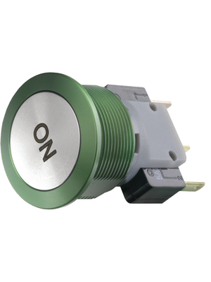 Schurter - 1241.6622.5120065 - Vandal-proof push-button switch green 19 mm 250 VAC 3 A 1 change-over (CO), 1241.6622.5120065, Schurter