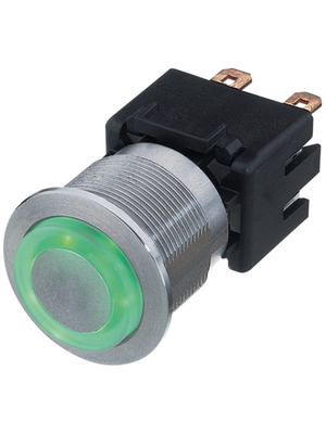 Schurter - 1241.6834.1112000 - Push-button Switch, vandal proof 22 mm 30 VDC 0.1 A 1 make contact (NO), 1241.6834.1112000, Schurter