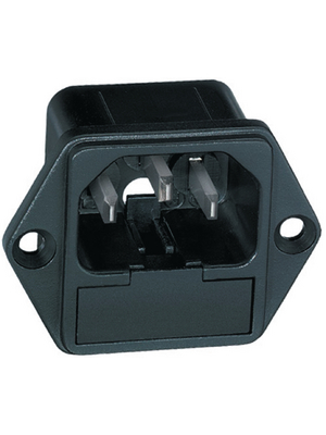 Schurter - 4304.6015 - Plug C14 Soldering Connection 10 A/250 VAC black Screw mounting L + N + PE, 4304.6015, Schurter