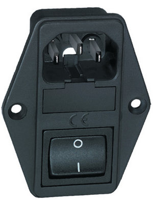 Schurter - 4304.6079 - Plug C14 Soldering Connection 10 A/250 VAC black Screw mounting L + N + PE, 4304.6079, Schurter