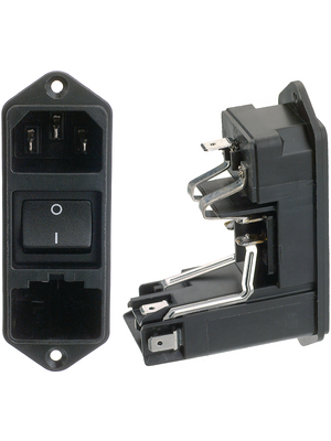 Schurter - KD14.4101.151 - Plug C14 Faston 4.8 x 0.8 mm 10 A/250 VAC black L + N + PE, KD14.4101.151, Schurter