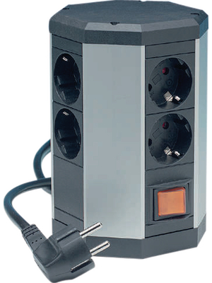 Bachmann - 334.006 - Socket tower, 1 Switch, 8xProtective Contact, 1.75 m, Protective contact / F (CEE 7/4), 334.006, Bachmann