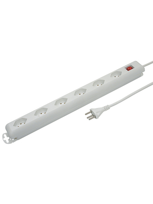 Steffen - STEBA LINEA WHITE 6XT13 W SWIT - Outlet strip, 1 Switch, 6xJ (T13), 3 m, Type 12, STEBA LINEA WHITE 6XT13 W SWIT, Steffen