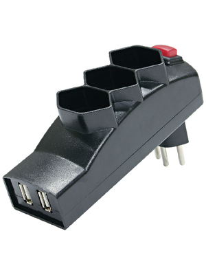 Steffen - 1409796 - Outlet tap 3-in CH black 1 x Type 12, 1409796, Steffen