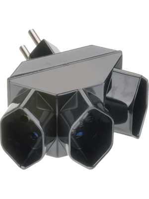 Steffen - 149744 - Branch plug 3-in CH black, 149744, Steffen