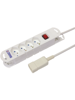 Steffen - 1993604S9873 - Outlet strip, 1 Switch, 4xJ (T13), 3 m, C14, 1993604S9873, Steffen