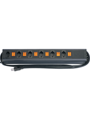 Steffen - 20 4121 6 K3 - Outlet strip, 1 Switch, 6xJ (T13), 3 m, Type 12, 20 4121 6 K3, Steffen