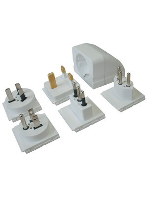 Steffen - 1409568 1 - Travel adapter set, 3-pin GER CN / AU / GB / CH / IT / USA, 1409568 1, Steffen