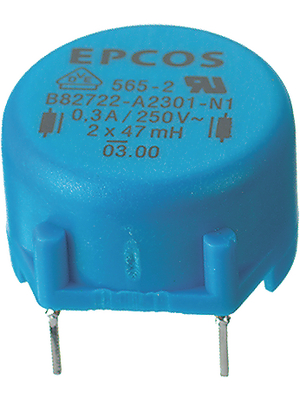 EPCOS - B82721-A2401-N21 - Inductor, radial 27 mH  (2x) 0.4 A  (2x), B82721-A2401-N21, EPCOS