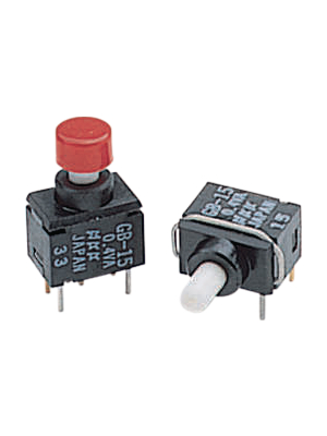 NKK - GB15AH - Push-button switch on-(on) 1P, GB15AH, NKK