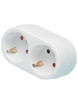 Gelia - TDZ2CDE - Distributing plug 3-pin white Earthing contact, TDZ2CDE, Gelia