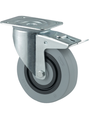 Tente - 3477HUR100P62 - Steering castor with brake 100 mm, 3477HUR100P62, Tente