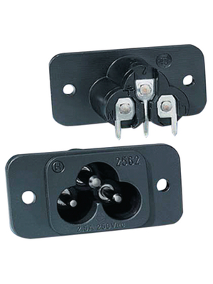 Schurter - 6160.0002 - Flush-type device plug C6 Screw mounting, 6160.0002, Schurter