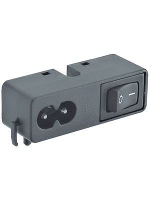 Schurter - CMF1.1131.12 - Plug C8 Soldering Pins 2.5 A/250 VAC black Screw mounting L + N, CMF1.1131.12, Schurter