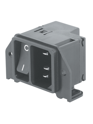 Schurter - DC21.0021.1111 - Plug C14 Soldering Pins 10 A/250 VAC black Screw mounting L + N + PE, DC21.0021.1111, Schurter