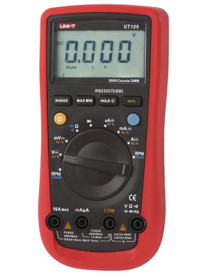 UNI-T - UT109 - Multimeter digital Mean value 3999 digits 1000 VAC 1000 VDC 10 ADC, UT109, UNI-T