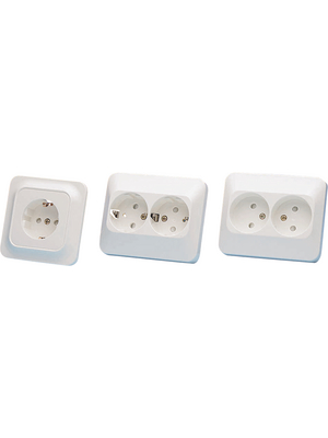 Schneider Electric - E 18 301 76 - Safety socket 58 x 65 x 42 mm 16 A F (CEE 7/4) polar white, E 18 301 76, Schneider Electric