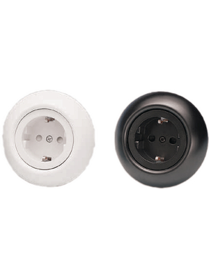 Schneider Electric - E18 311 77 - Wall outlet 1-way w/earth 80 x 80 x 50 mm 16 A black, E18 311 77, Schneider Electric