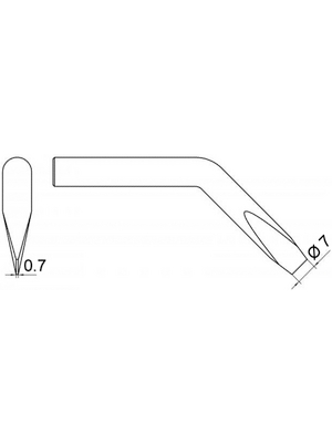 Weller Consumer - 4SPI80232 - Soldering tip Chisel-shaped, bent 7.0 mm, 4SPI80232, Weller Consumer
