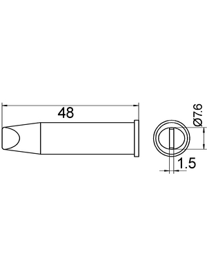 Weller - XHT E - Soldering tip Chisel shaped 7.6 mm, XHT E, Weller