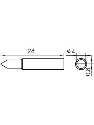 Weller - XNT D - Soldering tip Chisel shaped 4 mm, XNT D, Weller