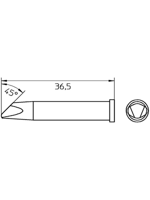 Weller - XT D45 - Soldering tip 45 solar, XT D45, Weller