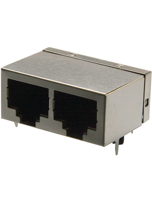 Wrth Elektronik - 615016137621 - Modular jack dual port horizontal 8 shielded tab down, 615016137621, Wrth Elektronik