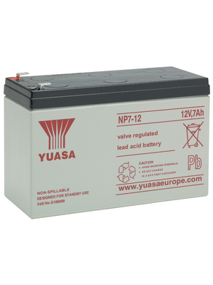 Yuasa - NP7-12 - Lead-acid battery 12 V 7 Ah, NP7-12, Yuasa