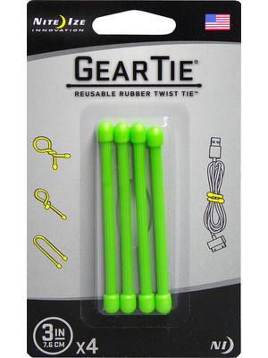 Nite Ize - GEAR TIE 3-LIME - Gear Tie 3" Lime, GEAR TIE 3-LIME, Nite Ize