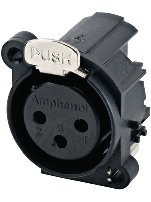Amphenol - AC3FAH1-AU-B - XLR, Receptacle 3 N/A AC PCB black, AC3FAH1-AU-B, Amphenol