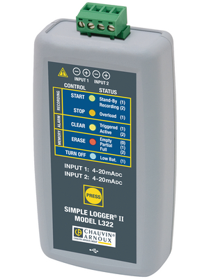 Chauvin Arnoux - L322 - Data logger Channels=2 Current USB, L322, Chauvin Arnoux