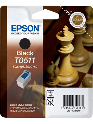Epson - C13T05114010 - Ink T0511 black, C13T05114010, Epson