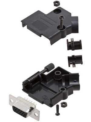 Encitech Connectors - D45PK-P-09-HDS15-K - D-Sub HD connector kit 15P, D45PK-P-09-HDS15-K, Encitech Connectors