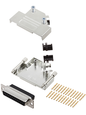 Encitech Connectors - D45ZK25-DBCS-K - D-Sub socket kit 25P, D45ZK25-DBCS-K, Encitech Connectors
