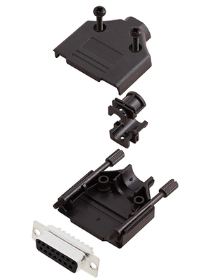 Encitech Connectors - DTPK-P-15-DBS-K - D-Sub socket kit 15P, DTPK-P-15-DBS-K, Encitech Connectors