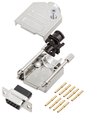 Encitech Connectors - DTZK09-DBCS-K - D-Sub socket kit 9P, DTZK09-DBCS-K, Encitech Connectors