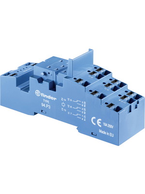Finder - 94.P3.SPA - Relay socket, DIN rail 35 mm, 94.P3.SPA, Finder