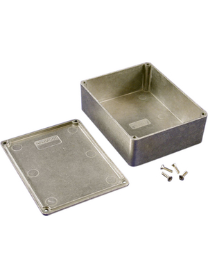 Hammond - 1590BBS - Metal enclosure, Natural aluminum, 94 x 119.5 x 42.1 mm, Die cast aluminium / Alloy, IP 54, 1590, 1590BBS, Hammond