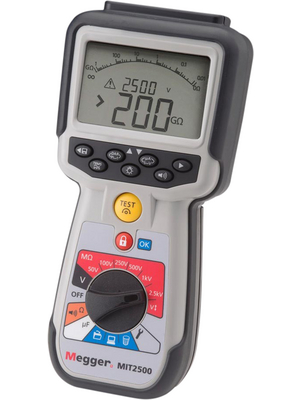 Megger - MIT2500 - Insulation tester 200 GOhm 50 V / 100 V / 250 V / 500 V / 1000 V / 2500 V 600 VAC TRMS, MIT2500, Megger