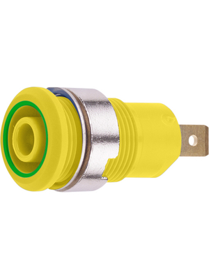 Staeubli Electrical Connectors - SLB4-F GREEN-YELLOW - Safety socket ? 4 mm yellow/green CAT III N/A, SLB4-F GREEN-YELLOW, St?ubli Electrical Connectors