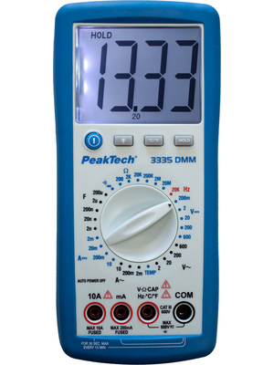 PeakTech - PeakTech 3335 - Multimeter digital RMS 31/2 digit LCD / 1999 digits 600 VAC 600 VDC 10 ADC, PeakTech 3335, PeakTech