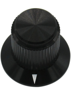 RND Components - RND 210-00360 - Aluminium Knob, black, 6.4 mm shaft, RND 210-00360, RND Components