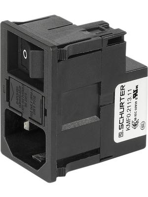 Schurter - KMF0.2113.11 - Power inlet with filter,  1 A, 250 VAC, KMF0.2113.11, Schurter