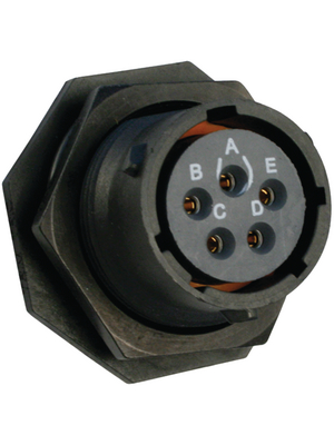 Souriau - UTS714E5S - Panel Mount Socket UTS Hi seal Poles=5 N/A Female Housing size14, UTS714E5S, Souriau