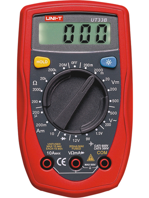 UNI-T - UT33B - Multimeter digital TRMS 250 VAC 250 VDC 10 ADC, UT33B, UNI-T
