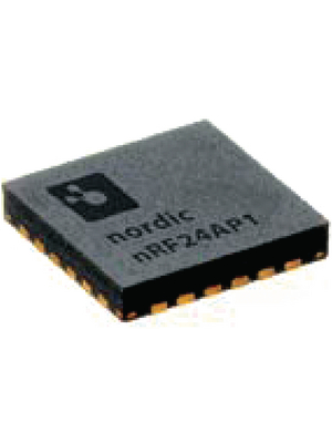 Nordic Semiconductor - NRF24AP1 - Radio transceiver 1.9...3.6 V 13.5 mA  fr 350 us: TX @ -5 dBm  RX:  22 mA  fr 600 us 0 dBm 1 MBd QFN-24, NRF24AP1, Nordic Semiconductor