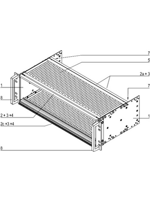 Pentair Schroff - 21500-082 - 19'' Subrack 6 HE/84 TE, 21500-082, Pentair Schroff