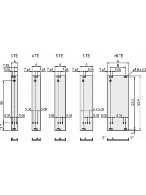 Pentair Schroff - 30849-086 - U-Profile Front Panel 3 HE 3 TE, 30849-086, Pentair Schroff