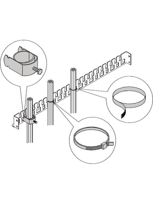 Pentair Schroff - 21236-090 - Cable support rail, 21236-090, Pentair Schroff